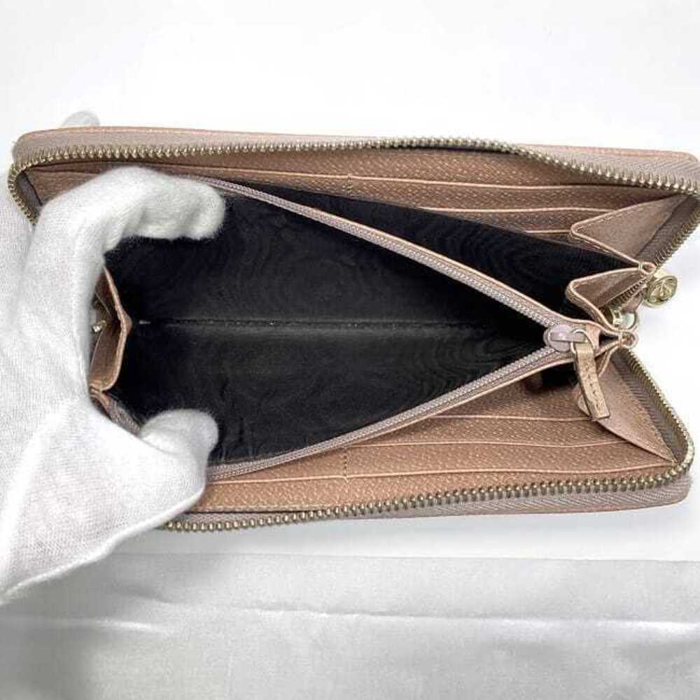 Gucci Round Zipper Long Wallet Beige Brown Pink Interlocking Canvas Leather - Picture 6 of 8